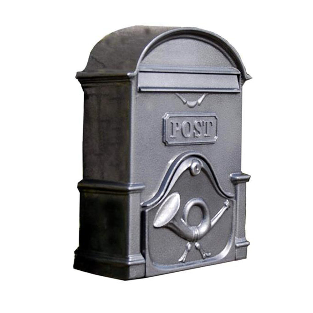 The Moy A4 Deep Cast Aluminium Letterbox Letterbox Postbox - Antique Silver