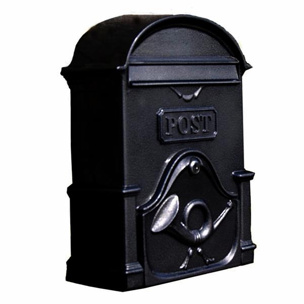 The Moy A4 Deep Cast Aluminium Letterbox Postbox - Gloss Black