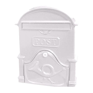 The Moy A4 Deep Cast Aluminium Letterbox Postbox - Signal White