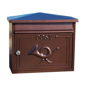 The Shannon Cast Aluminium Letterbox Postbox - Antique Bronze