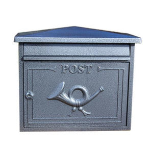 The Shannon Cast Aluminium Letterbox Postbox - Antique Silver