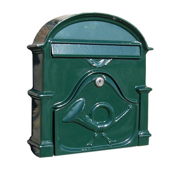The Al Small Cast Aluminium Letterbox Postbox - Fir Green