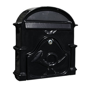 The Al Small Cast Aluminium Letterbox Postbox - Gloss Black