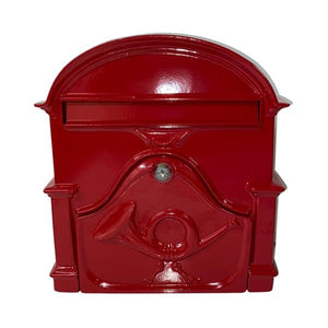 The Al Small Cast Aluminium Letterbox Postbox - Ruby Red