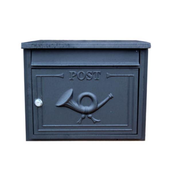 The Danube Through The Wall Cast Aluminium Letterbox Postbox - Antique Black