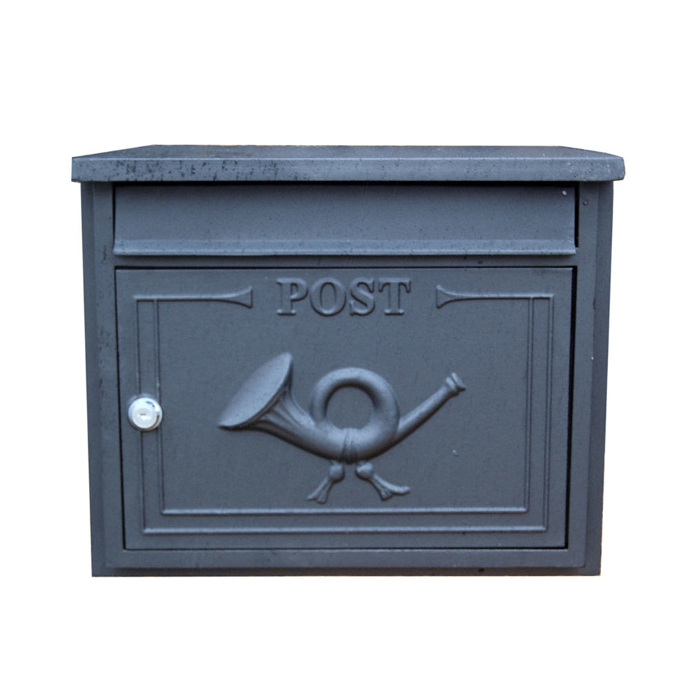 The Danube Through The Wall Cast Aluminium Letterbox Postbox - Antique Silver