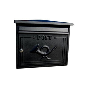 The Shannon Cast Aluminium Letterbox Postbox - Gloss Black