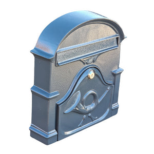 The Al Small Cast Aluminium Letterbox Postbox - Anthracite Antique Grey