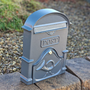 The Brosna A4 Cast Aluminium Letterbox Postbox - Anthracite Antique Grey