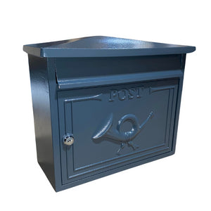 The Shannon Cast Aluminium Letterbox Postbox - Anthracite Antique Grey