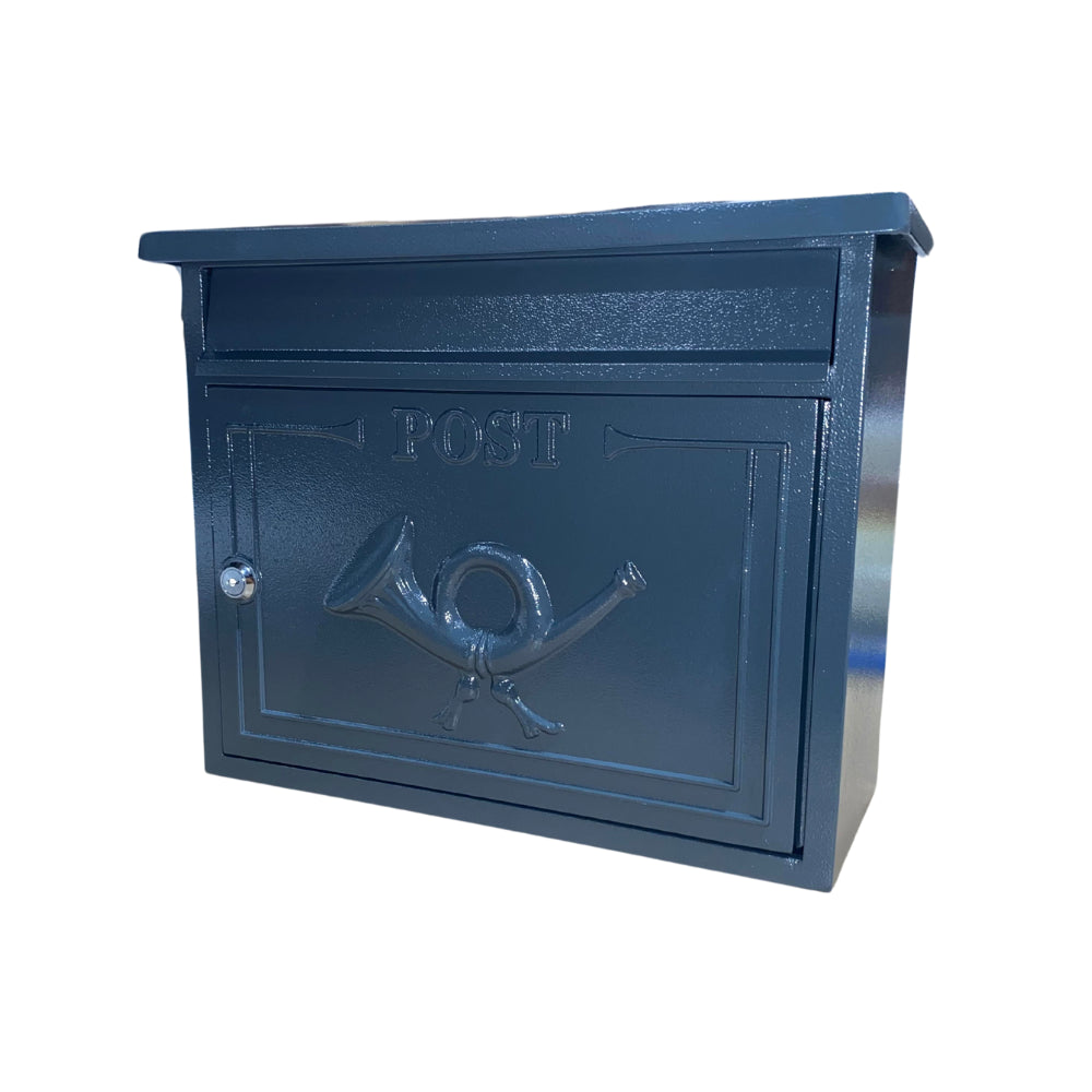 The Shannon Cast Aluminium Letterbox Postbox - Anthracite Antique Grey