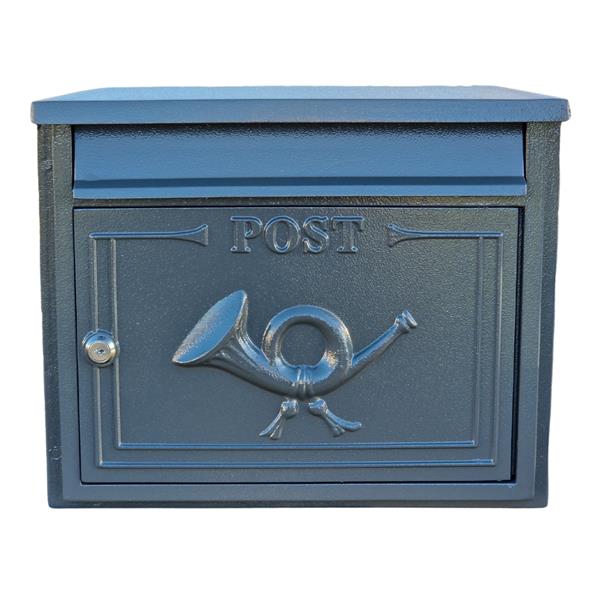 The Liffey Built-In Cast Aluminium Letterbox Postbox - Anthracite Antique Grey