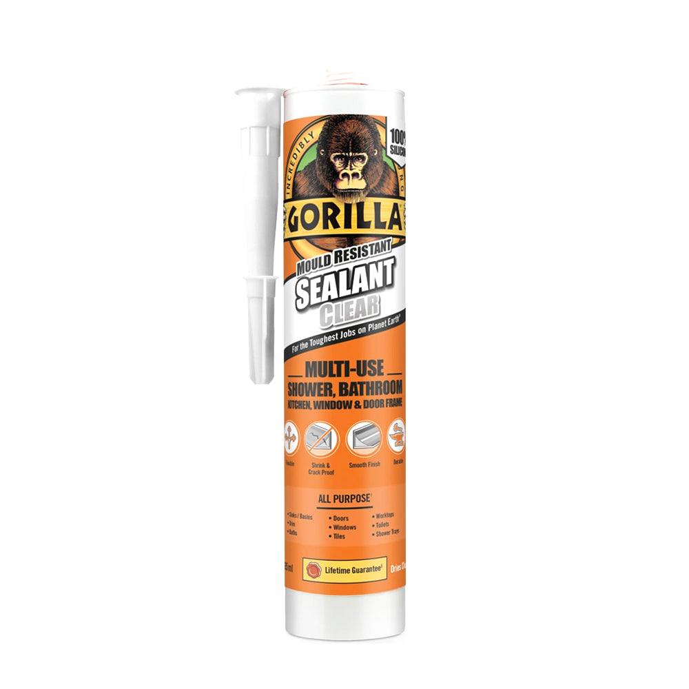 Gorilla Mould Resistant Clear Silicone Sealant 295ml