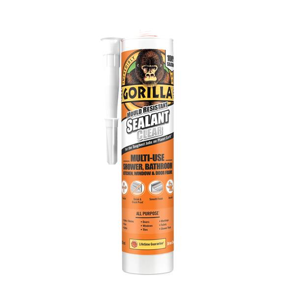 Gorilla Mould Resistant Clear Silicone Sealant 295ml
