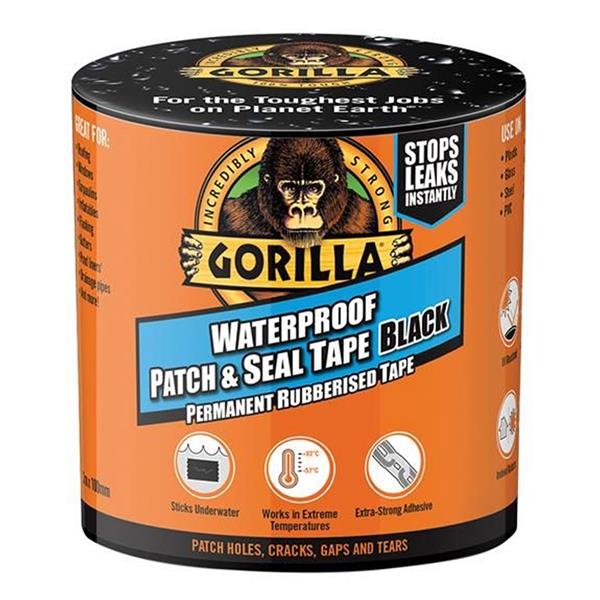 Gorilla Waterproof Patch & Seal Tape 100mm x 3 Metre - Black | GRGPST3