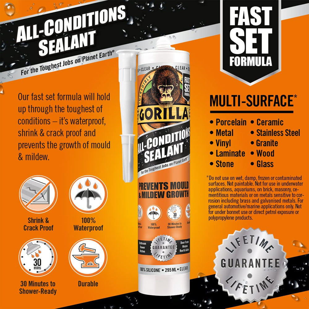 Gorilla All Conditions Sealant 295ml - White | GG-1144000