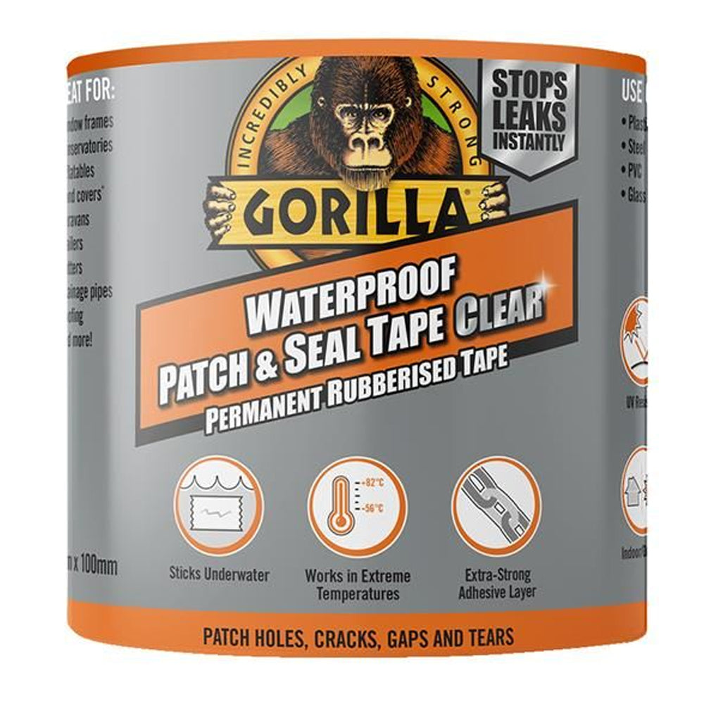 Gorilla Waterproof Patch & Seal Tape 100mm x 2.4 Metre - Clear | GRGWPSTCL