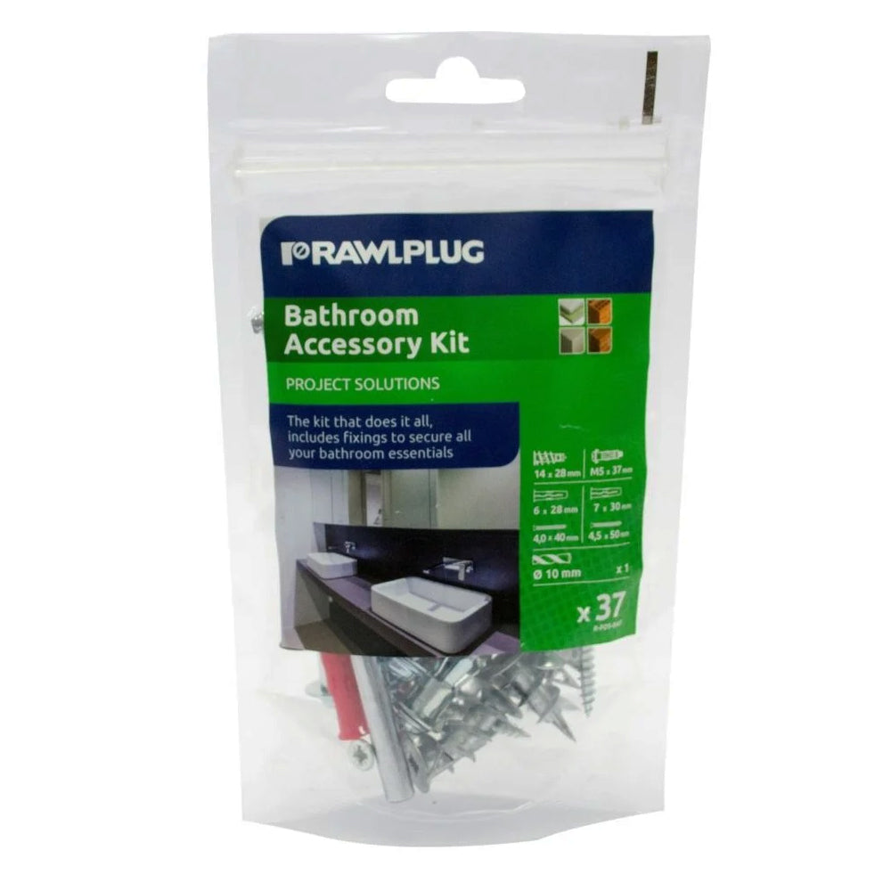 Rawlplug Bathroom Accessory Fixing Kit 37 Piece | R-PDS-BAT