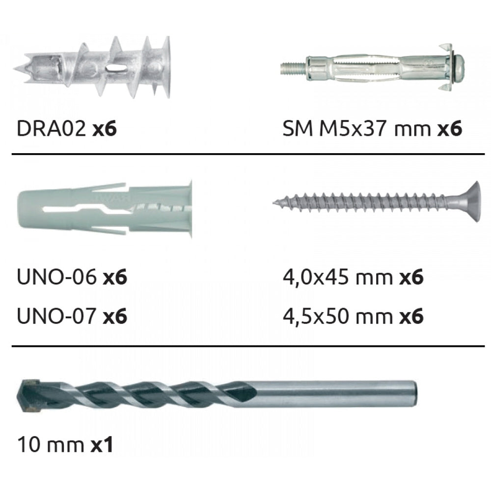 Rawlplug Bathroom Accessory Fixing Kit 37 Piece | R-PDS-BAT