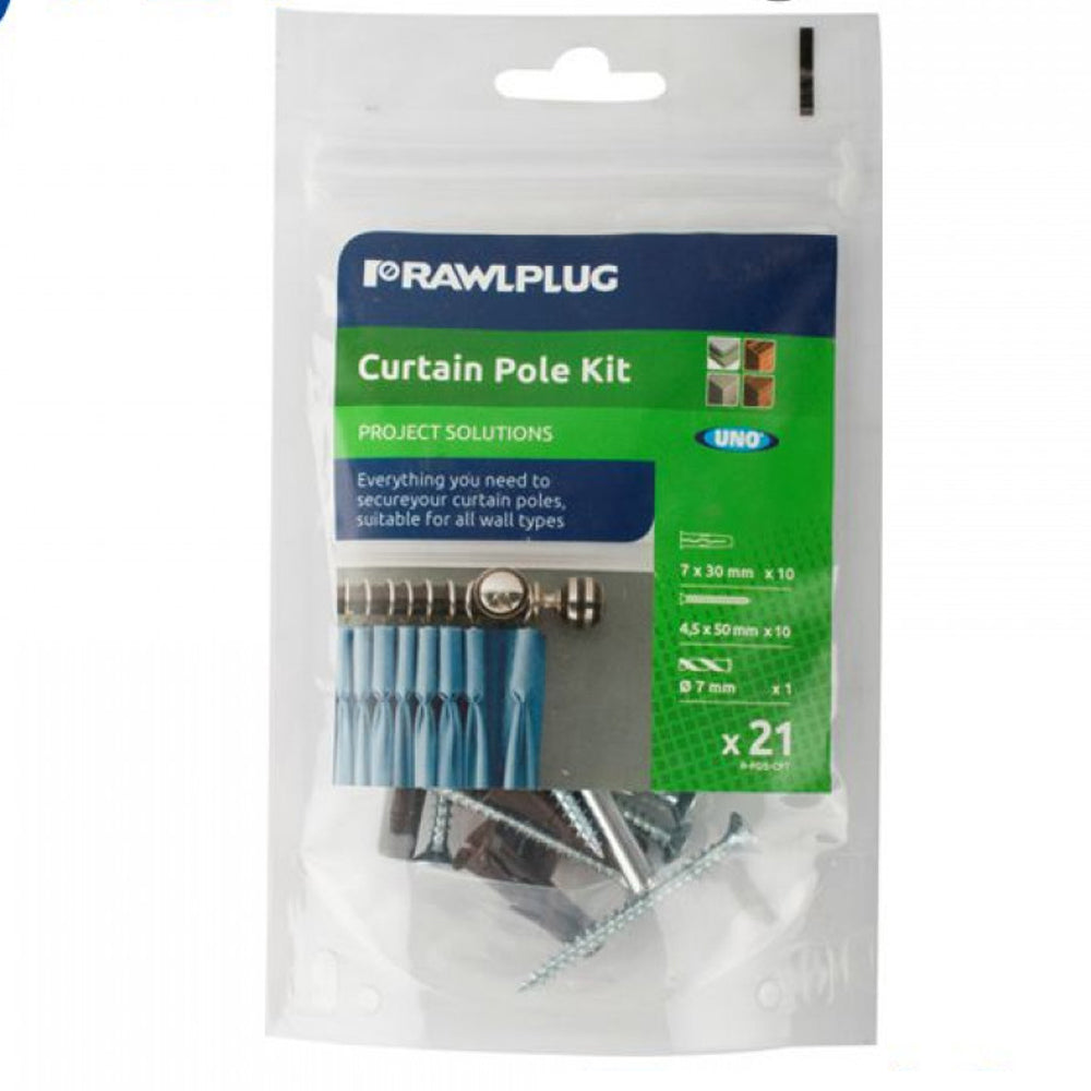 Rawlplug Curtain Pole Fixing Kit | R-PDS-CPT