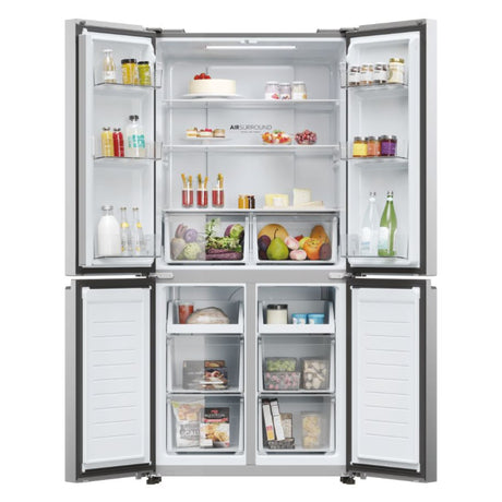 Haier Cube 83 Series 3 467L Frost Free Multi Door Fridge Freezer - Gentle Silver | HCR3818ENMG(UK)