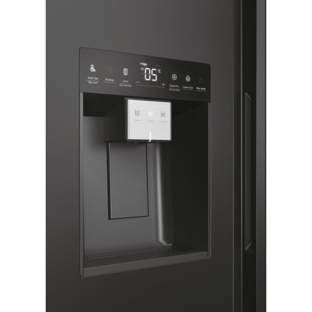 Haier SBS 90 Series 5 601L Frost Free Freestanding American Fridge Freezer - Slate Black | HSW59F18EIPT