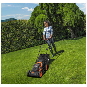 Worx 20V 34cm Cordless Battery Lawnmower + 25cm Grass Strimmer | WG927E