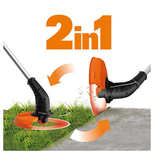 Worx 20V 34cm Cordless Battery Lawnmower + 25cm Grass Strimmer | WG927E