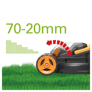 Worx 20V 34cm Cordless Battery Lawnmower + 25cm Grass Strimmer | WG927E