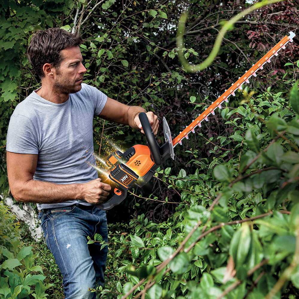 WORX Power Share Cordless Hedge Cutter Trimmer - 60cm - 2 x 20V Batteries Included | WG284E