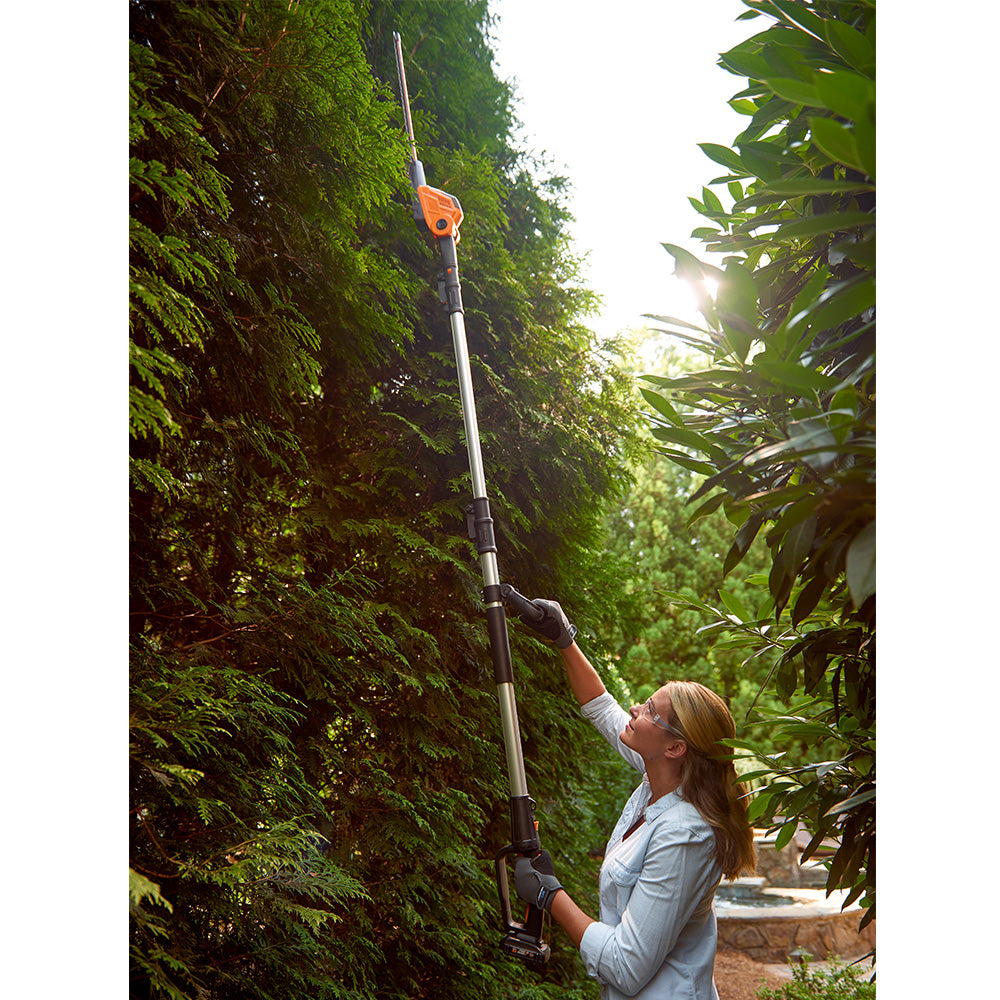 Worx Powershare 20V Cordless Pole Hedge Trimmer 45cm with 2.0ah Battery | WG252E