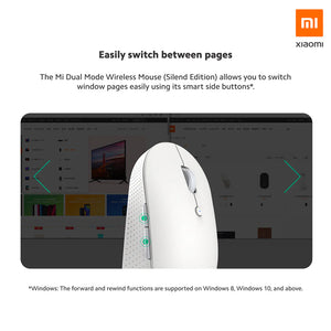 Xiaomi Mi Dual Mode Wireless Mouse Silent Edition - White | HLK4040GL