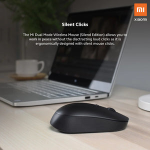 Xiaomi Mi Dual Mode Wireless Mouse Silent Edition - Black | HLK4041GL