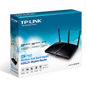 TP-LINK AC750 Wireless Dual Band Gigabit ADSL2+ Modem Router | Archer D2
