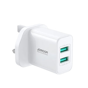 Joyroom 2.1Amp 2 x USB A Dual Charger Plug - White | HL-TCN04