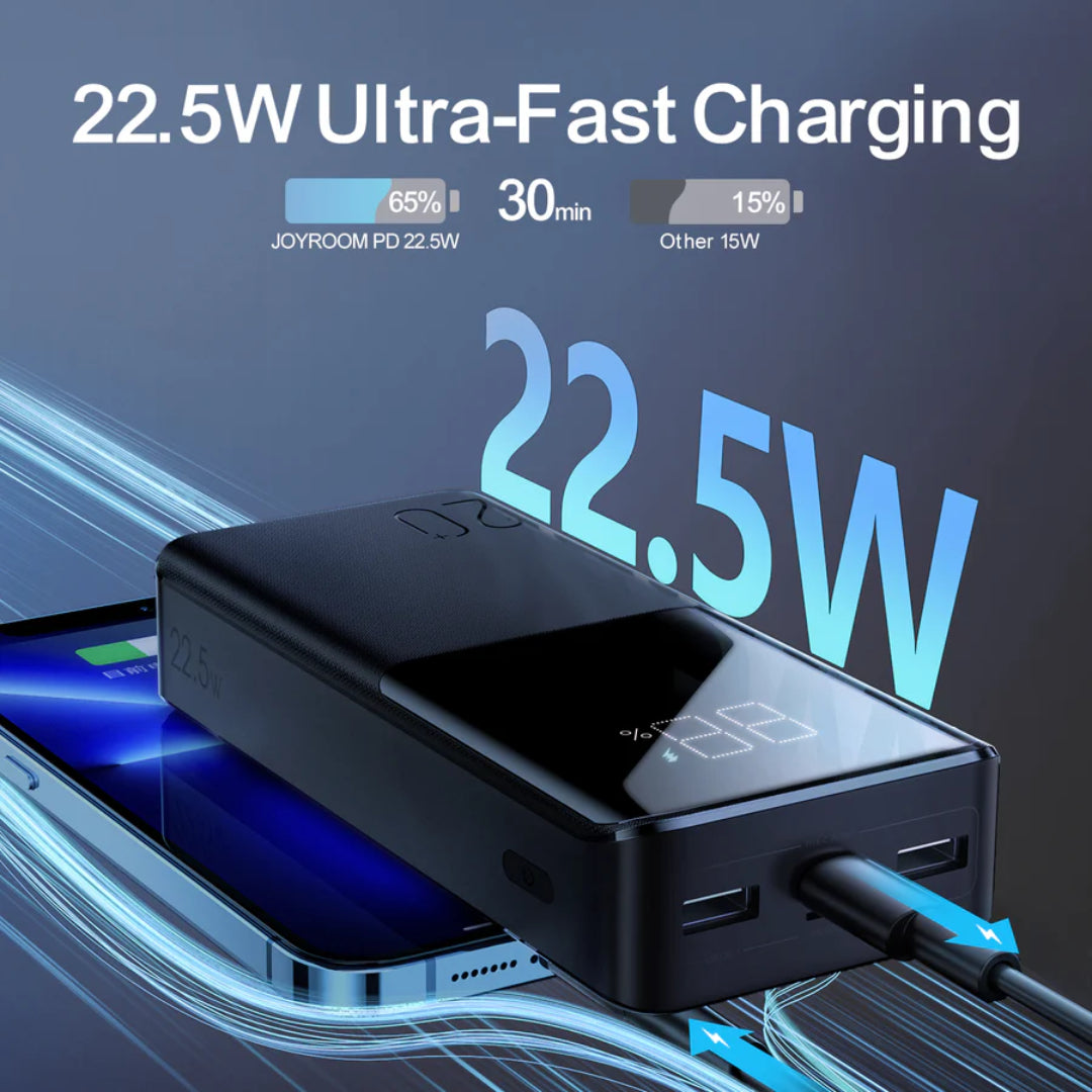 Joyroom Super Fast Charging Power Bank 22.5W 20000Mah Led Digital Display - Black | HL-PB192