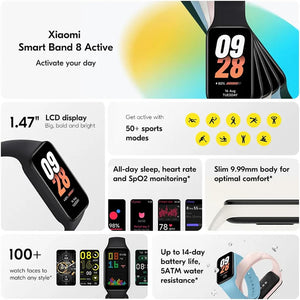 Xiaomi Smart Band 8 Active Fitness Tracker - Black | BHR7422GL