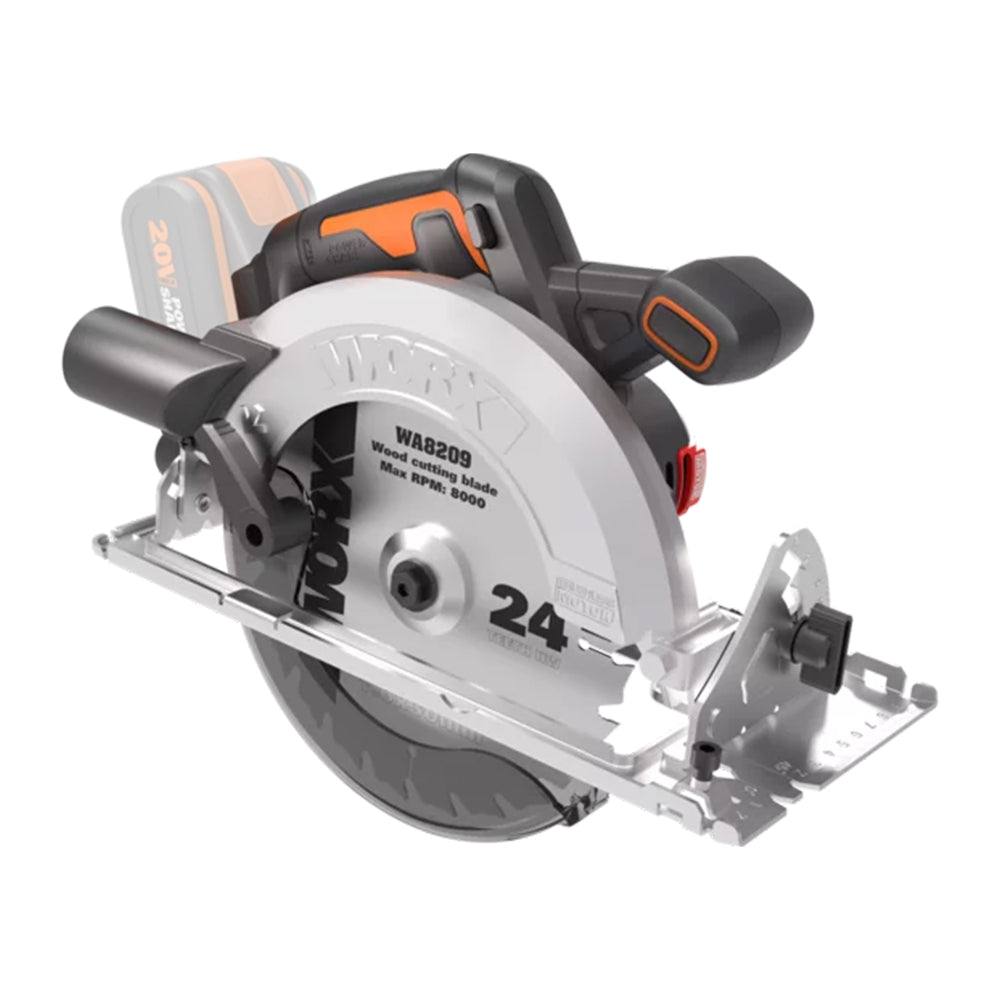 Worx Cordless Brushless 190mm Circular Circ Saw 20V Bare Unit | WX520.9