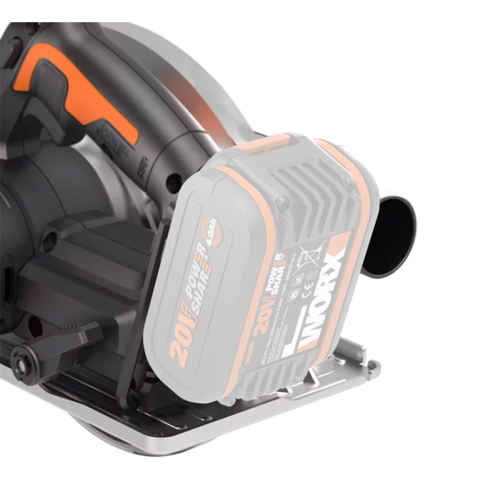 Worx Cordless Brushless 190mm Circular Circ Saw 20V Bare Unit | WX520.9