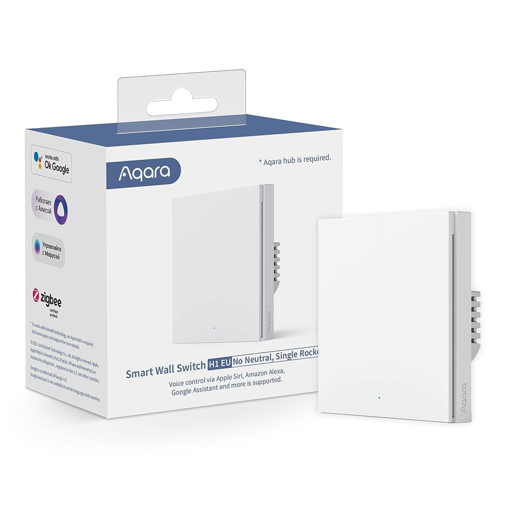 Aqara Smart Single Wall Switch H1 with No Neutral - White | WS-EUK01