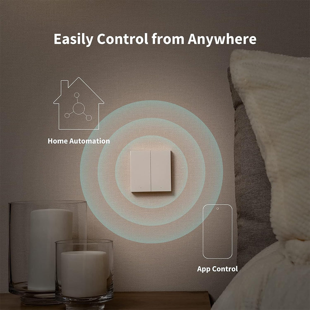 Aqara Smart Wall Double Switch H1 with No Neutral - White | WS-EUK02