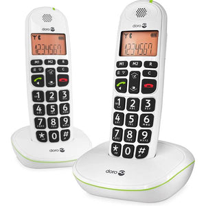 Doro Big Button Cordless Dect Home Phone Twin Pack - White | 5551