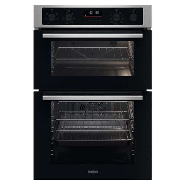 Zanussi Series 40 Built In Electric Double Oven - Stainless Steel With Anti-Fingerprint | ZKCNA7XN