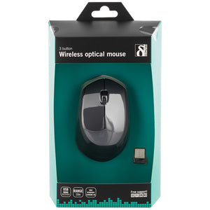 Deltaco Wireless Optical Computer Mouse - Black | MS460BK