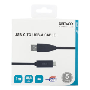 Deltaco USB C to USB A Cable | USBC1004M