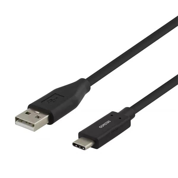 Deltaco Usb A to Usb C Phone Charging Cable 1.5 Metre - Black | USBC1005M