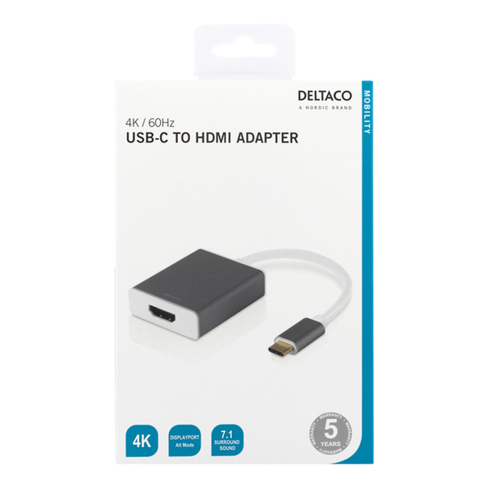 Deltaco USB C to HDMI Adapter | USBCHDMI9