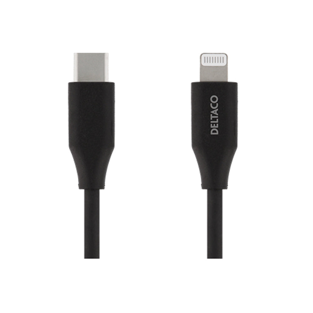 Deltaco Black USB-C to Lightening Cable | IPLH311M