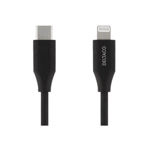 Deltaco Black USB-C to Lightening Cable | IPLH311M