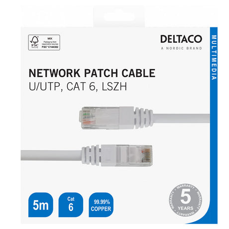 Deltaco Cat 6 Metwork Cable 5 Metre | TP65VR